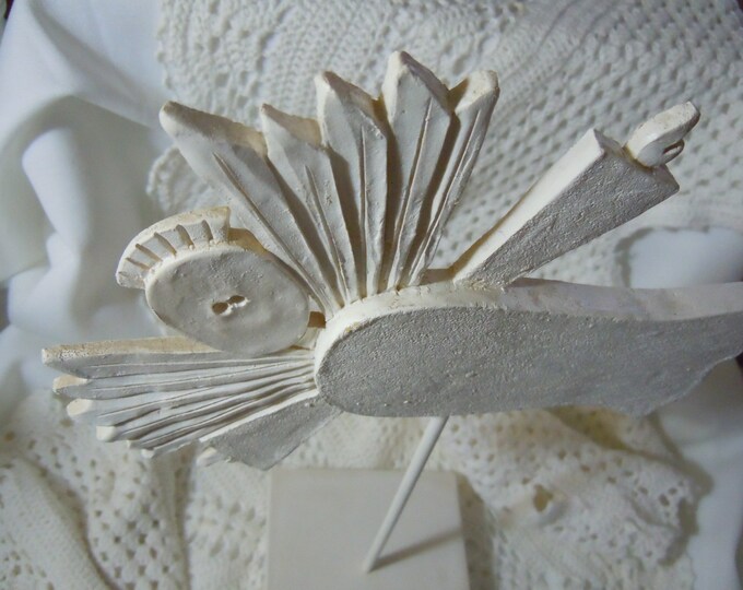 Vintage White Flying Angel Figurine Collectible Christmas Etsy