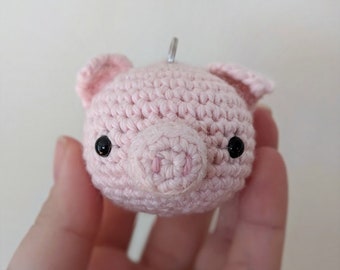 Edmond the pig, oink oink, piggy keychain, pink pig