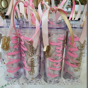 Slumber Party Tumbler, Birthday Party, Sleepover gift, Party Favor, spa party, Birthday party favors, B-Day Party Favor, Birthday Girl Squad