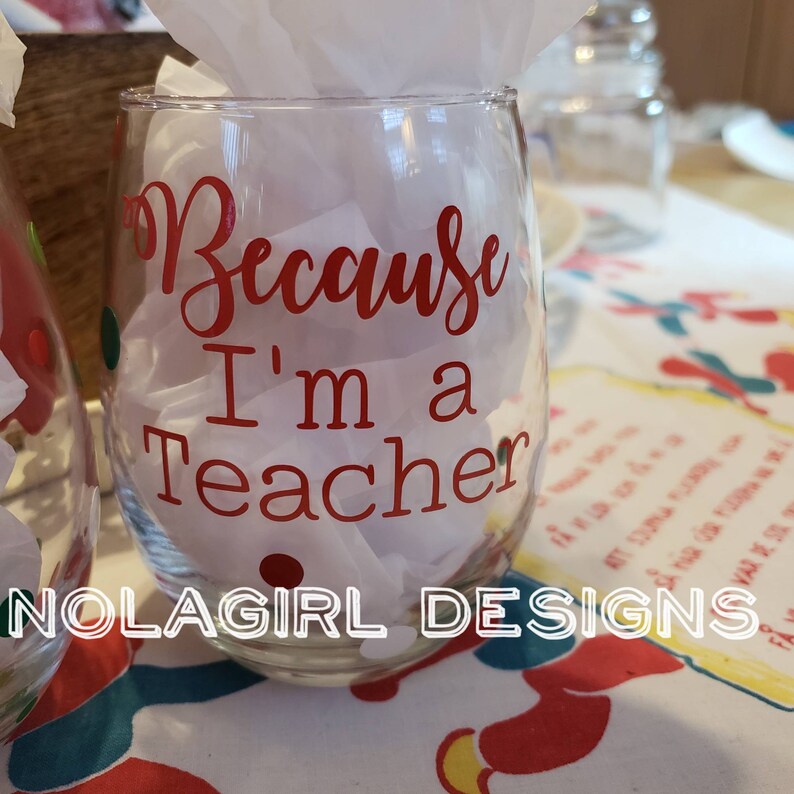 Teacher Wine Glass Teacher Gift After School Snack Back to Etsy