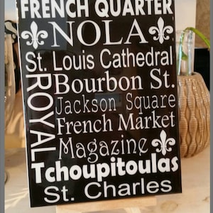 New Orleans Street Sign, Places, Decorative Tile, Nola landmarks,  Famous Streets, Home Decor, French Market, bourbon Street, Hostess gift