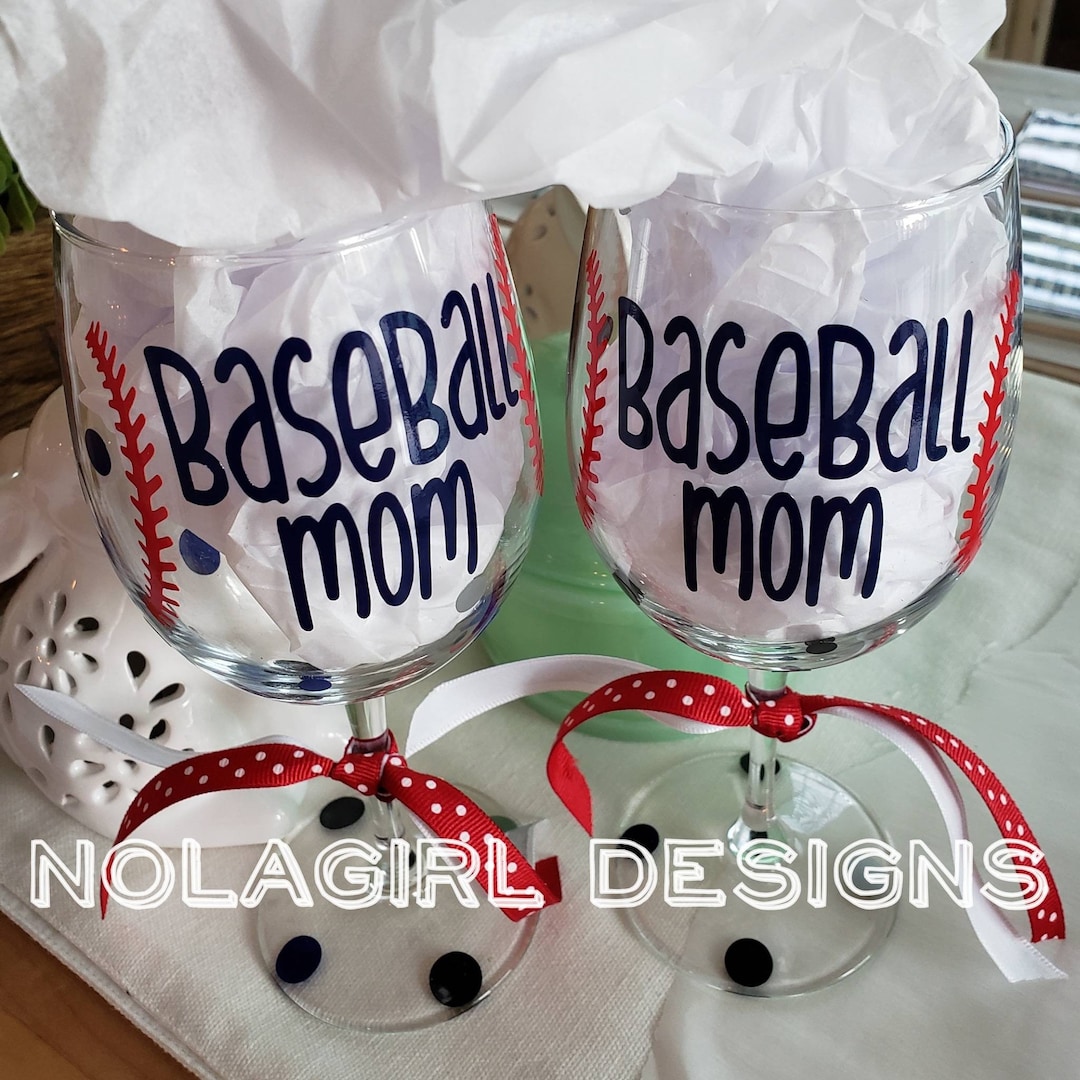 Baseball Mom, Wine Glass, Mom Squad, Mother's Day Gift, Boy Mom, Team