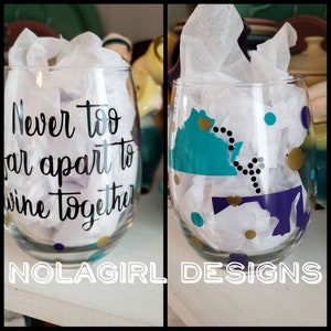 Best friend long distance gift, Never too far to wine together, Long Distance Friendship, Deployment gift, Deployment, Mother Daughter, sis