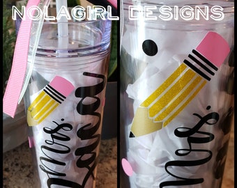 Teacher Tumbler Personalized, School Teacher Appreciation Gift, back to school year gift, primary School Teacher, PARA, Teacher Keepsake