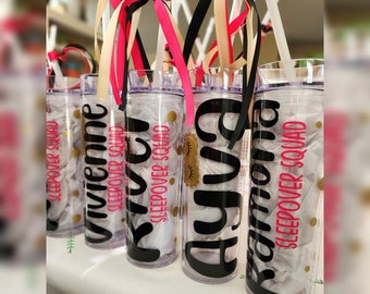 BirthdayParty Tumbler, Tween Bday Party, Sleepover gift, Party Favor, Personalized Favors, Cute Summer sleepover