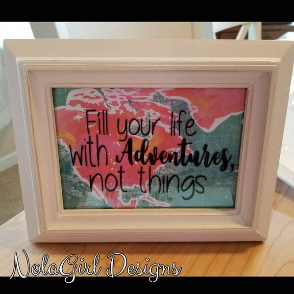 Frame, Decorative frame, Home Decor, decorative, Travel, Maps,  World Traveler, Christmas gift, Adventures, life, Inspirational Quotes, blog