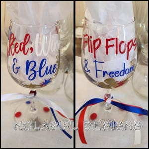 Patriotic Wine Glass: Red, White & Blue Celebration