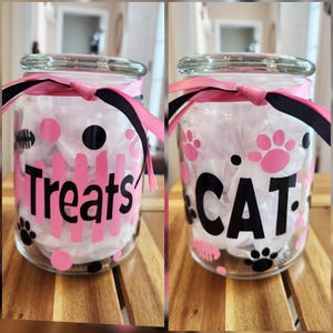 Pet treat Jar, Dog Treat Container, Cat Treat Jar, Personalized Pet Gifts, Bones and fish decorated jars, Storage for dog treats, Pet Gifts