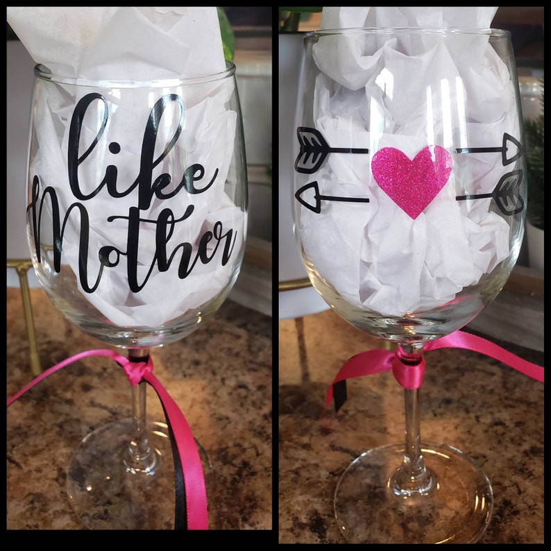 Mother Daughter Wine Glasses Fun Mom Gifts Personalized Wine Etsy