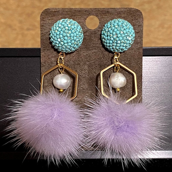 Fur earrings online deals