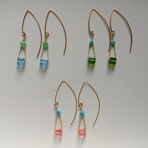 Crystal Cube Drop Earrings