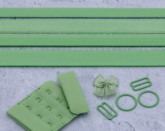 Bra Making Findings Kit in Spring Green Wide Factory Dyed Bramaking ...