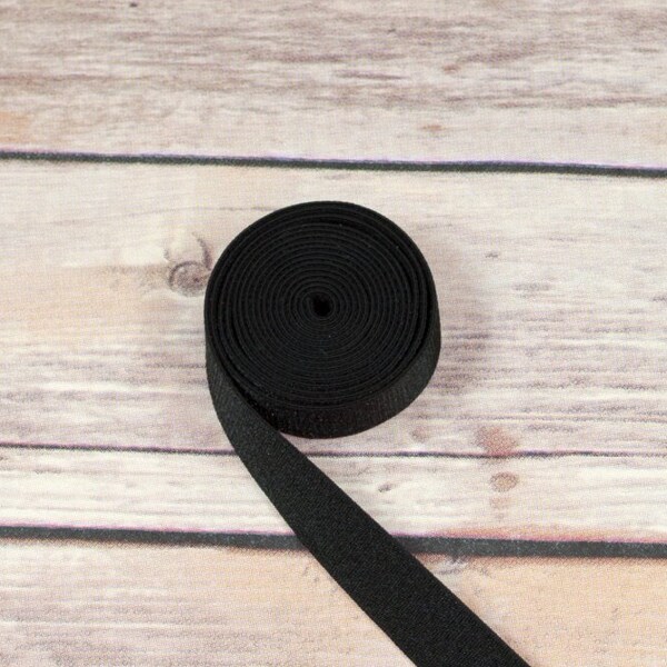 5 Yards Black 5/8" (15mm) Satin Faced Plush Back Bra Strap Elastic Latex Free Bramaking Bra Making Supplies