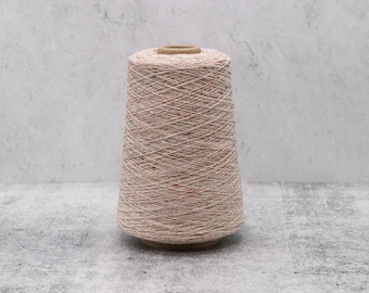 Wildmoor Soft Donegal Tweed Willow Oat Meadow Cream 100% Merino Wool Yarn Cone,  2/16 Nm, Machine Knitting & Hand Knitting,  225g or 500g