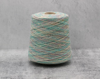 100% Merino Space Dyed Cone Yarn, Caribbean Current 2/10 Nm Fingering Sock Weight , Machine Knitting