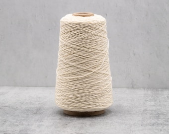 Knoll Supersoft Bleached White 100% Wool Yarn Cone for Machine Knitting