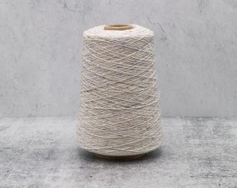 Wildmoor Soft Donegal Tweed Sea Salt White 100% Merino Wool Yarn Cone,  2/16 Nm, Machine Knitting & Hand Knitting,  225g or 500g