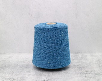 Wildmoor Soft Donegal Tweed Bluewater 100% Merino Wool Yarn Cone,  2/16 Nm, Machine Knitting