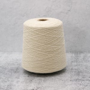Knoll Supersoft Ecru 100% Wool Yarn Cone, Machine Knitting Nm 2/11.5 150g or 500g