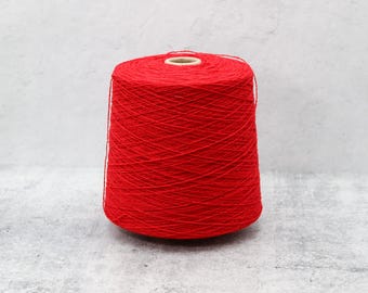 Knoll Supersoft Lava Red 100% Wool Yarn Cone, Machine Knitting Nm 2/11.5 150g or 500g