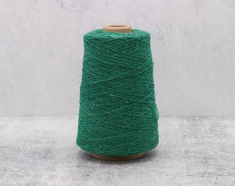 Wildmoor Soft Donegal Tweed Emerald Glen 100% Merino Wool Yarn Cone,  2/16 Nm, Machine Knitting & Hand Knitting,  225g or 500g