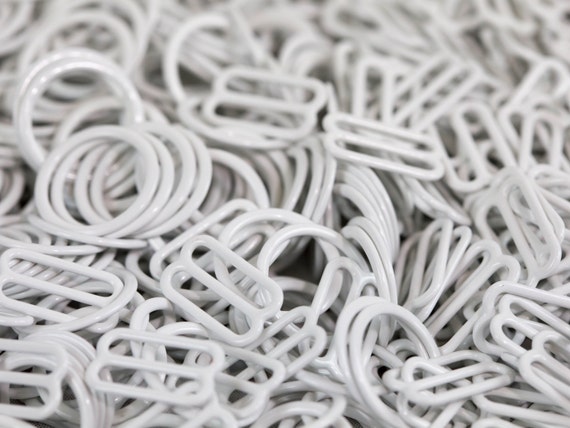 3//8 10mm White Nylon Coated Metal Hooks Bra Adjusters 10mm Bra Making Bramaking