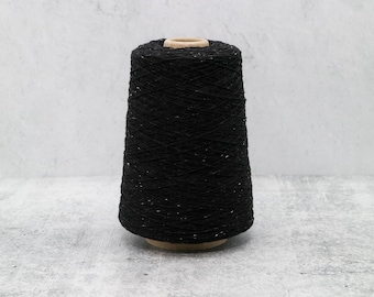 Wildmoor Soft Donegal Tweed Black Birch 100% Merino Wool Yarn Cone,  2/16 Nm, Machine Knitting & Hand Knitting,  225g or 500g