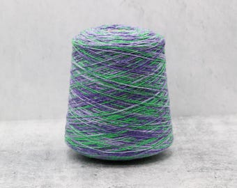 100% Merino Space Dyed Cone Yarn, Alpine Meadow, 2/10 Nm Fingering Sock Weight , Machine Knitting