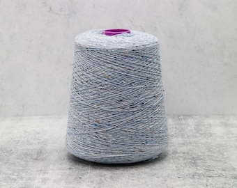 Jamieson’s of Shetland 100% Shetland Wool Blue Tweed Cone Yarn 1/7.2 Nm 500g Single Ply Machine Knitting