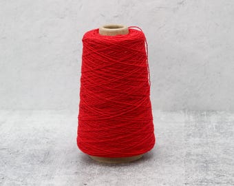 Knoll Supersoft Carmine Red 100% Wool Yarn Cone, Machine Knitting Nm 2/11.5 150g or 500g