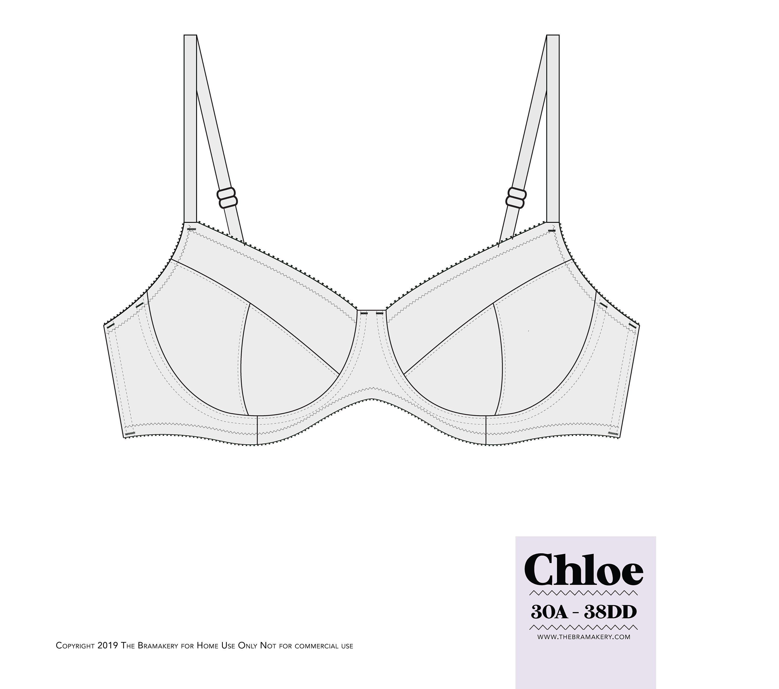 Chloe Underwire Bra Sewing Pattern PDF 30A-38DD by the Bramakery
