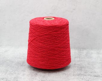 Knoll Supersoft Poppy Red 100% Wool Yarn Cone, Machine Knitting Nm 2/11.5 150g or 500g