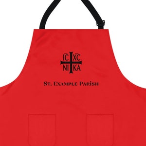 Parish Apron, Church Apron, Custom Apron, Custom Text Apron, Personalized Apron, Gift for Him, Gift for Her, Chef Gift, Prosphora Apron
