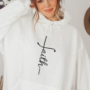 Faith Hoodie, Faith Gift, Christian Sweatshirt, Faith Cross tshirt, Christian Gift, Love and Grace Shirt, Vertical Cross tshirt, Tee for him