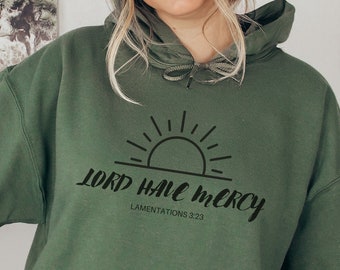 Lord Have Mercy Cross Hoodie, Christian Unisex Sweatshirt