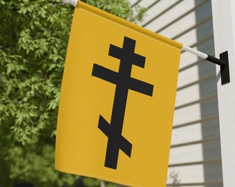 Orthodox Cross Garden & House Banner, Russian Cross Flag, Three Bar Cross, Orthodox Flag, Christian Flag, Christian Garden Flag, Cross Flag