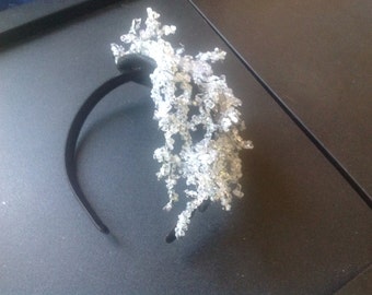 1920's Great Gatsby Silver Crystal Headpiece and face fascinator