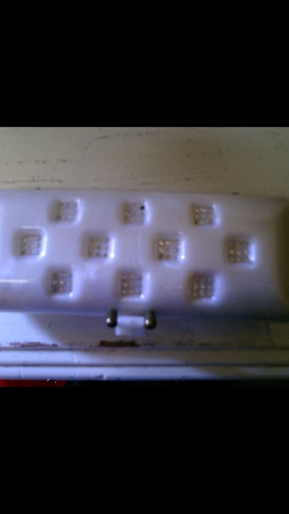 White Mother of Pearl Vintage plastic rhinestone C