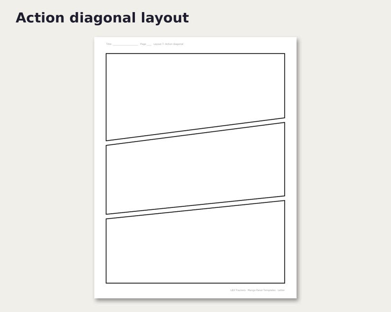 Manga Panel Templates preview: Action diagonal layout