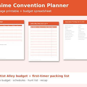 Anime Convention Planner cover showing sample pages