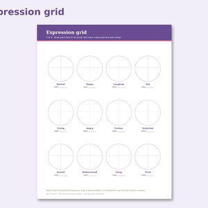 OC Character Design Sheets preview: Expression grid