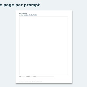Sketchbook Prompt Pages preview: One page per prompt