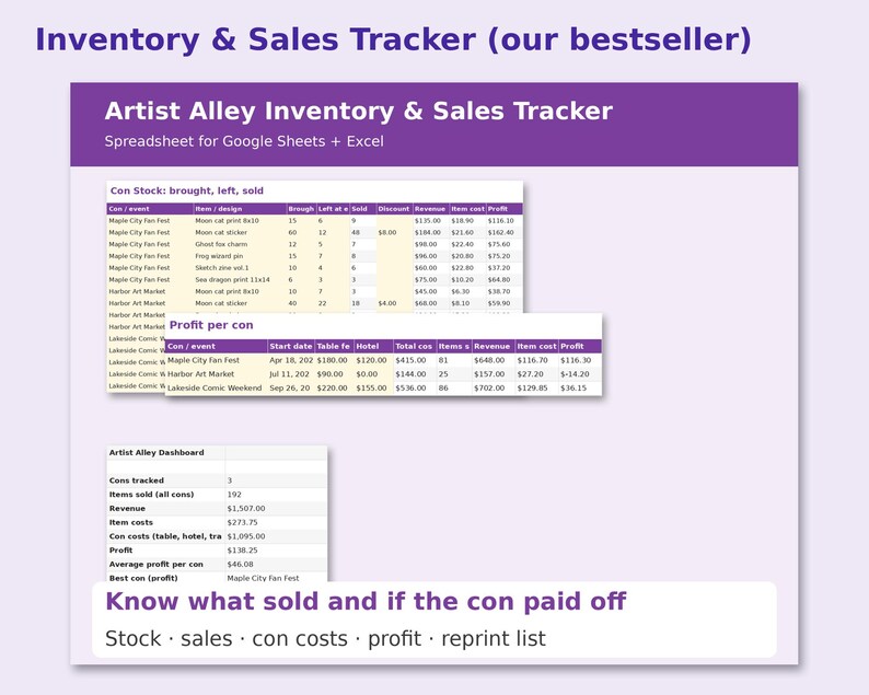 Bundle preview: Inventory & Sales Tracker