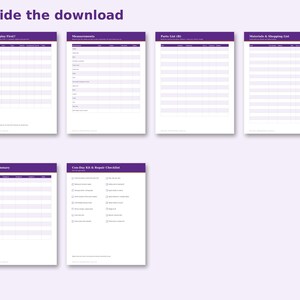 Inside the Cosplay Build Planner: sample pages