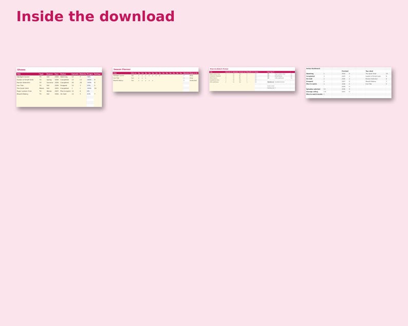 Inside the Anime Watch Tracker: sample pages