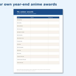 Winter Anime Watch Challenge preview: Your own year-end anime awards