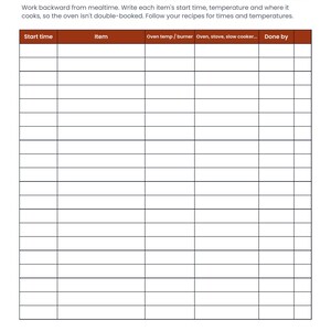 Thanksgiving Potluck Sign Up Sheet Printable - actual page 8 preview