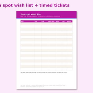 Japan Trip Planner for Anime Fans preview: Fan spot wish list + timed tickets