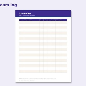 Stream Planner preview: Stream log
