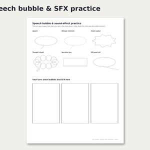 Manga Panel Templates preview: Speech bubble & SFX practice